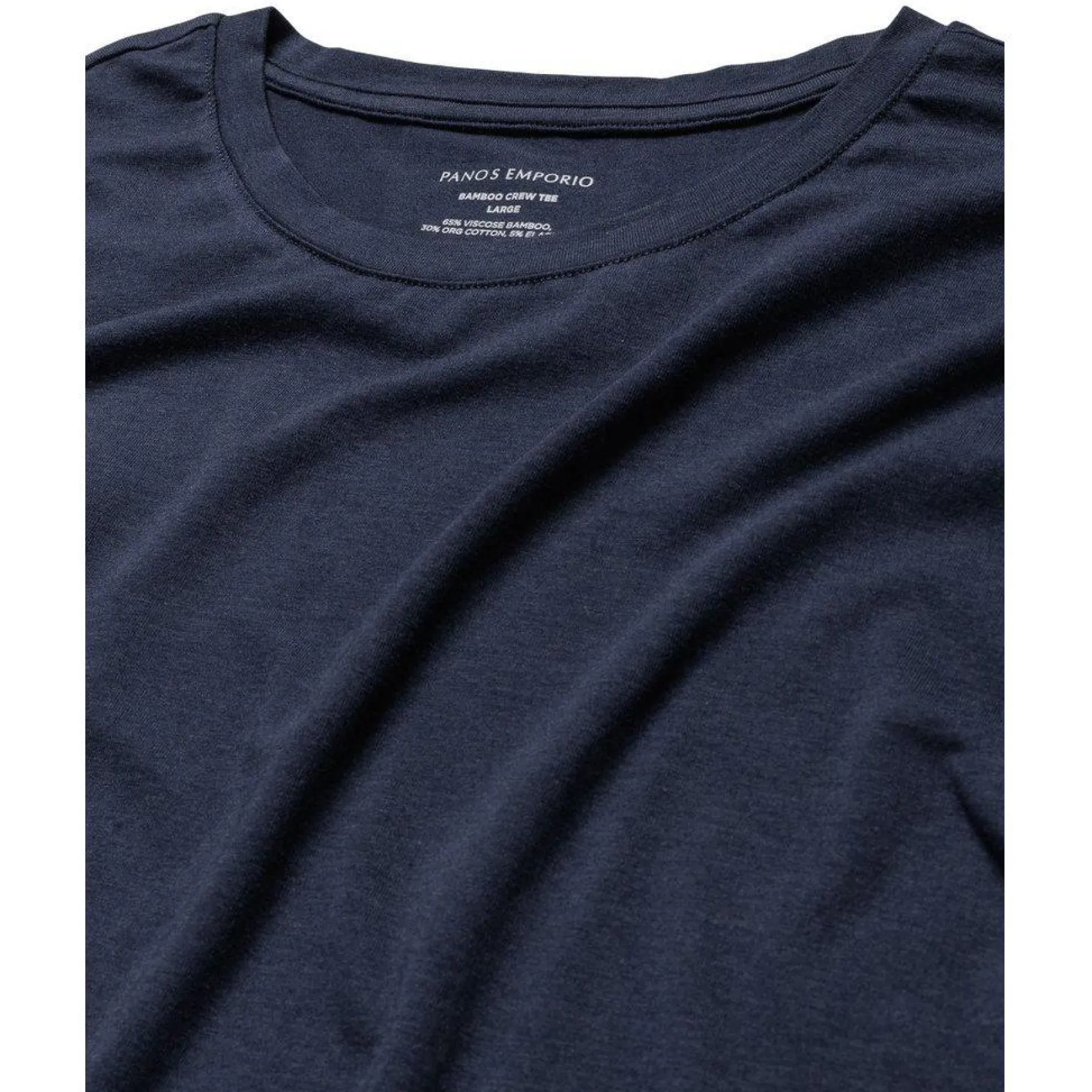 Bamboo Cotton T-shirt Crewneck Navy