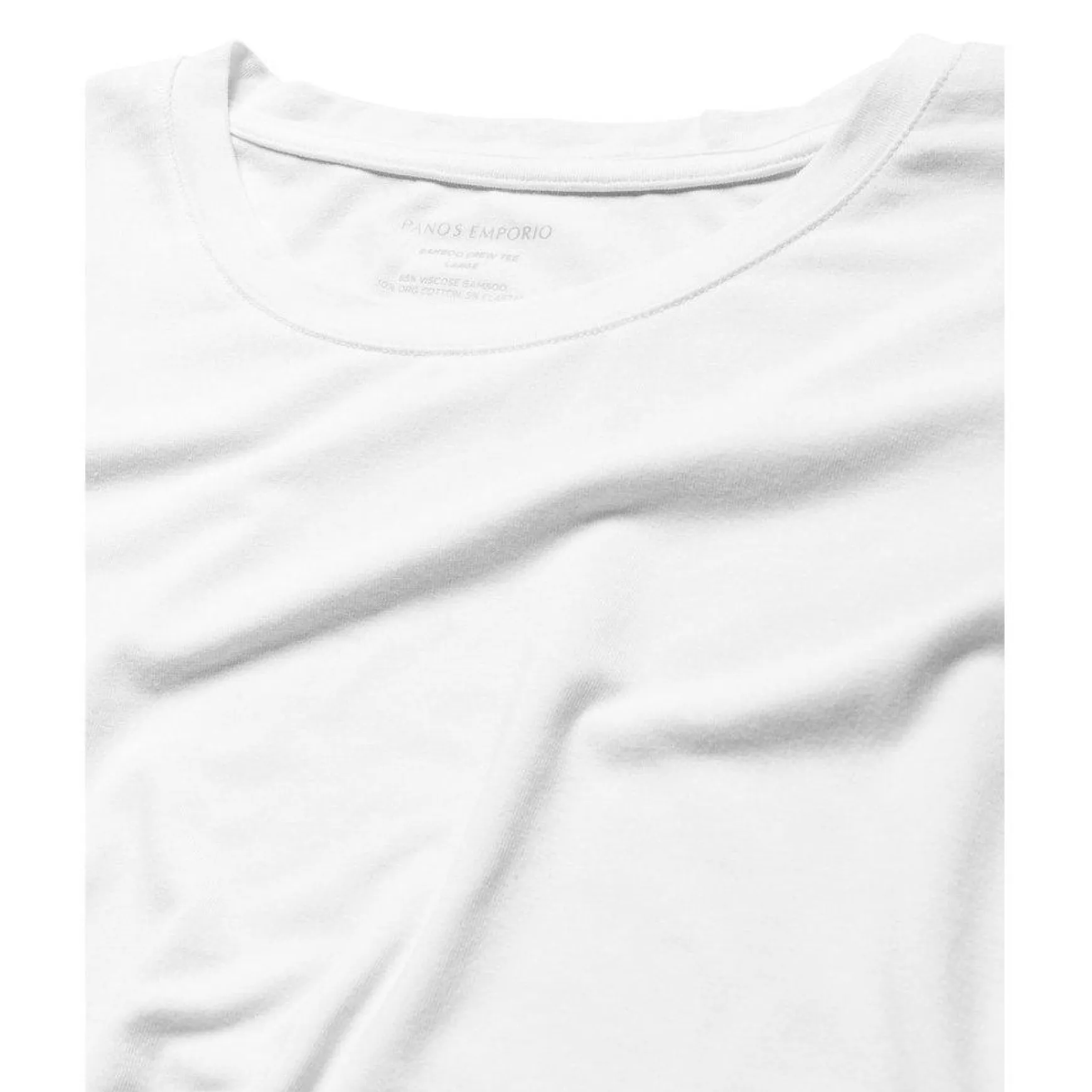 Bamboo Cotton T-shirt Crewneck White