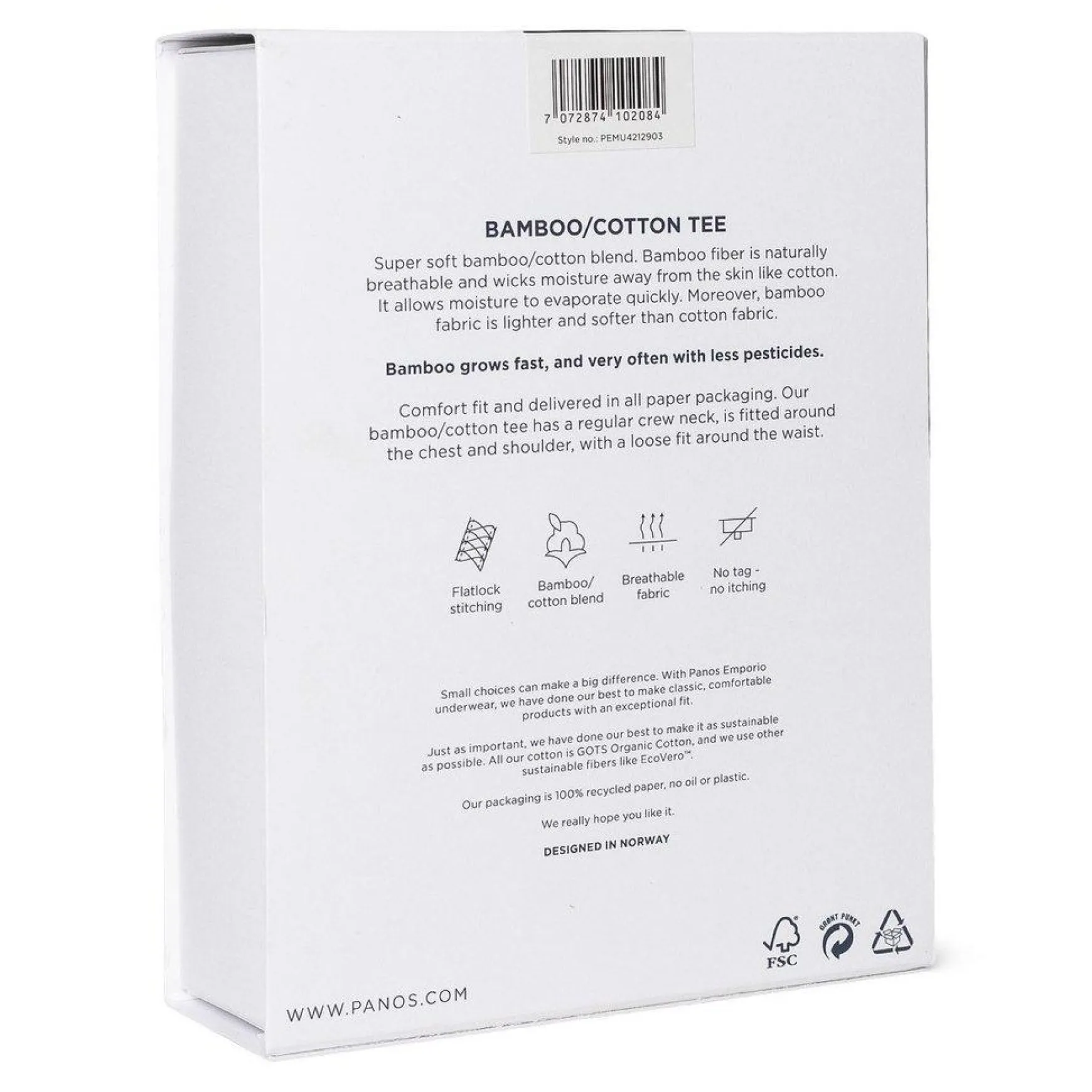 Bamboo Cotton T-shirt Crewneck Navy