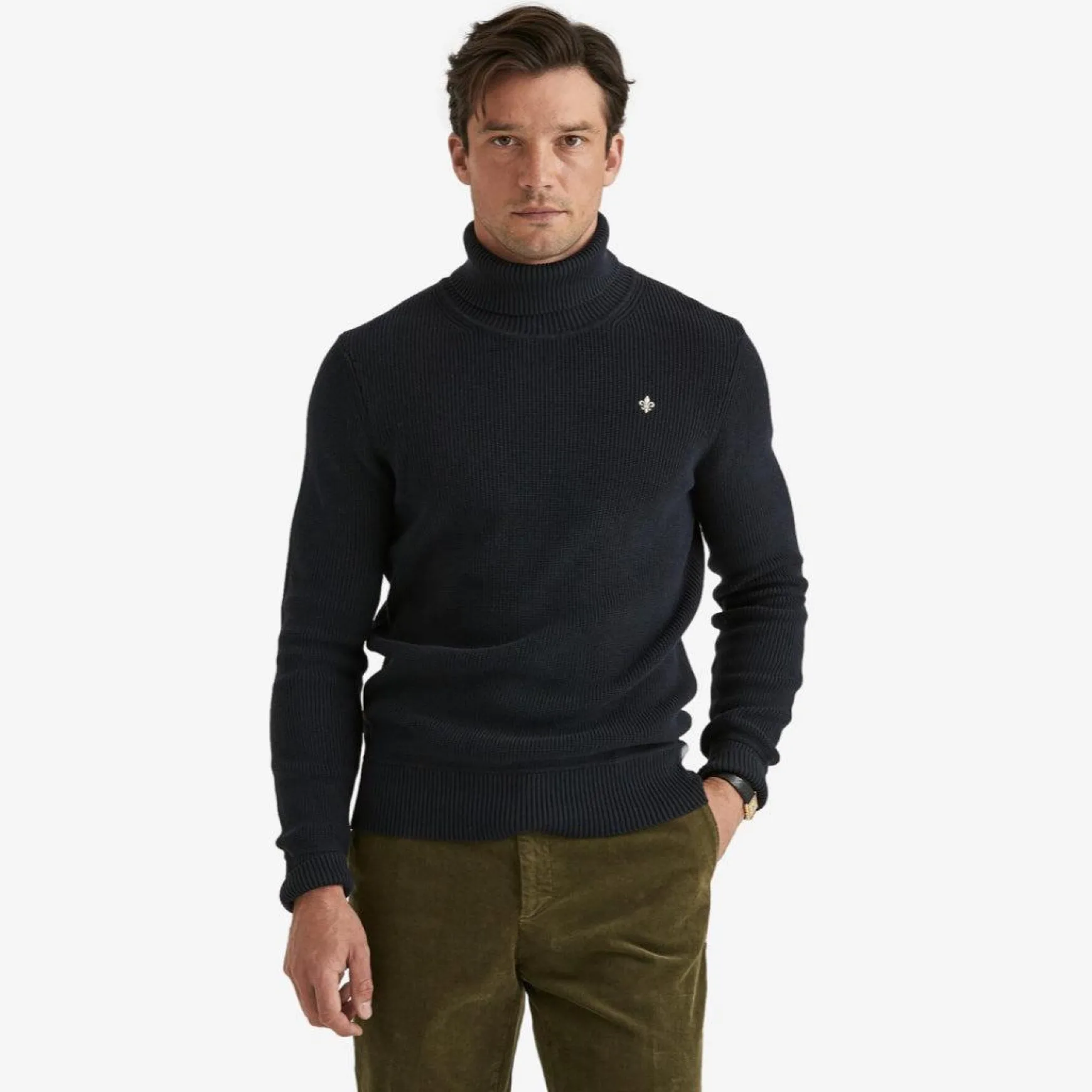 Bernard Cotton Roller Neck Blue