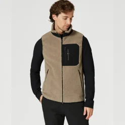 Bowman Pile Zip Vest Sand