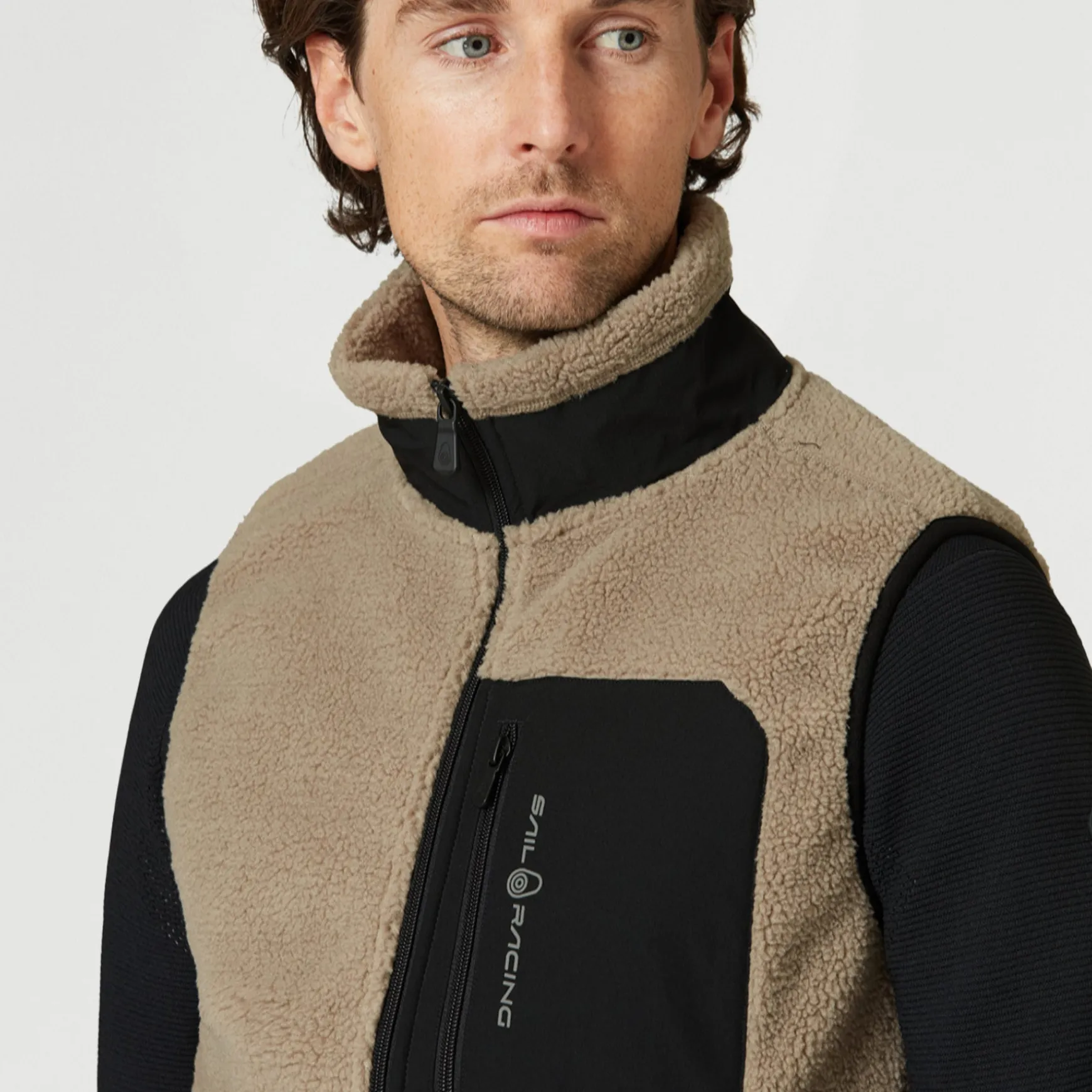 Bowman Pile Zip Vest Sand