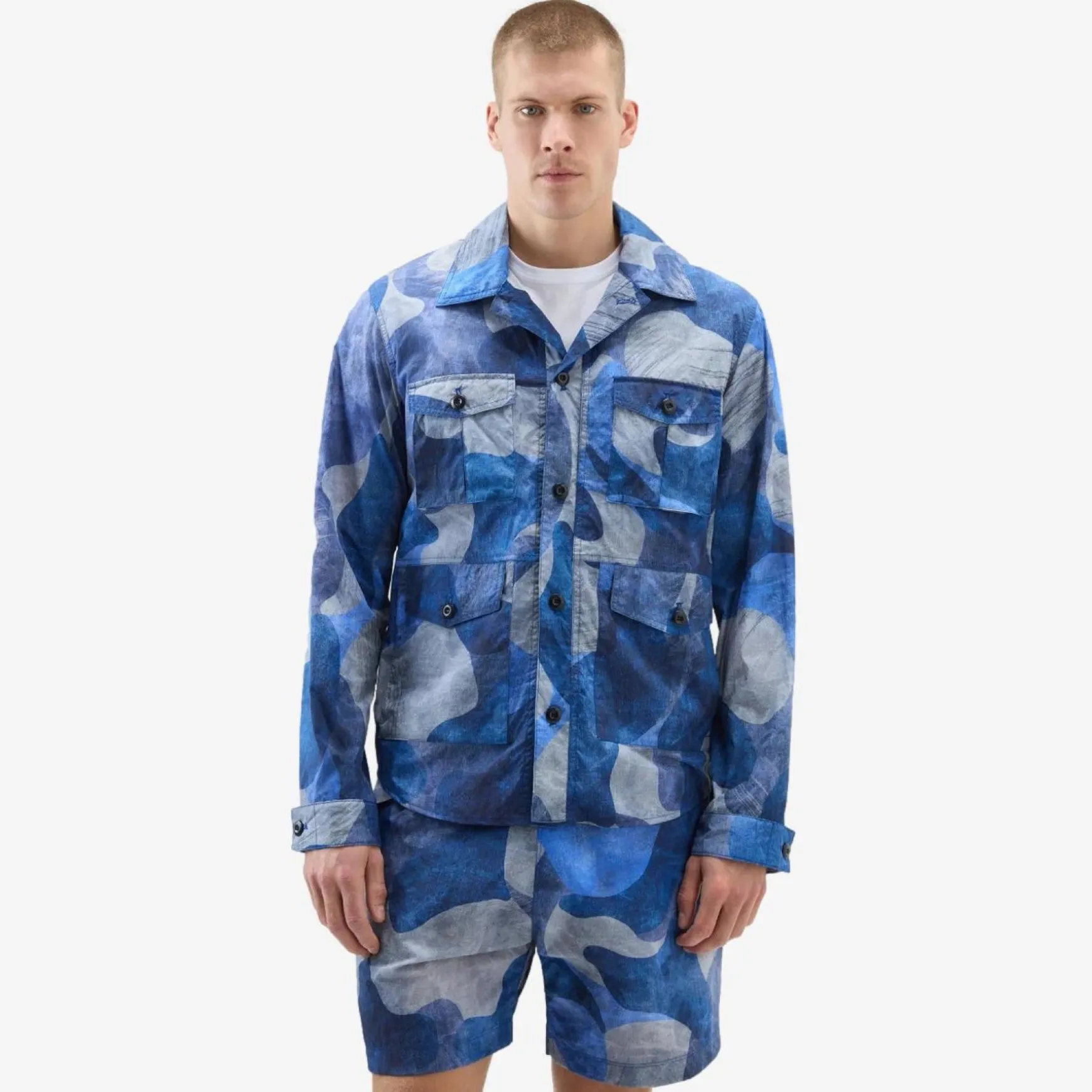 Camo Overshirt Royal Blue