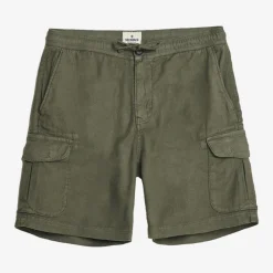 Cargo Linen Shorts Olive
