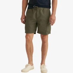 Cargo Linen Shorts Olive
