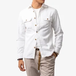 Corduroy Overshirt White