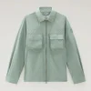Crinckle Overshirt Sage Green