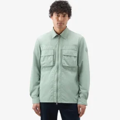 Crinckle Overshirt Sage Green