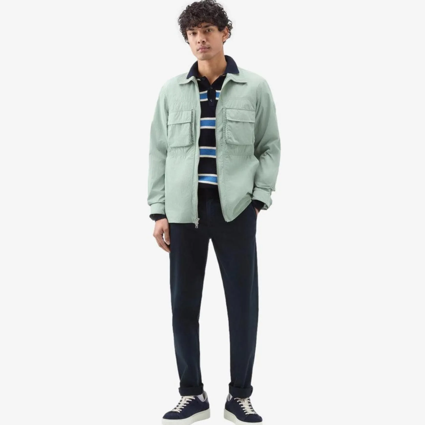 Crinckle Overshirt Sage Green