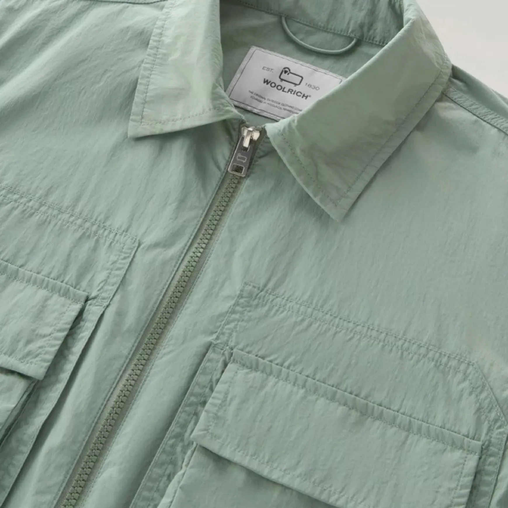 Crinckle Overshirt Sage Green