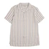 Cuba Linen Shirt Beige Stripe