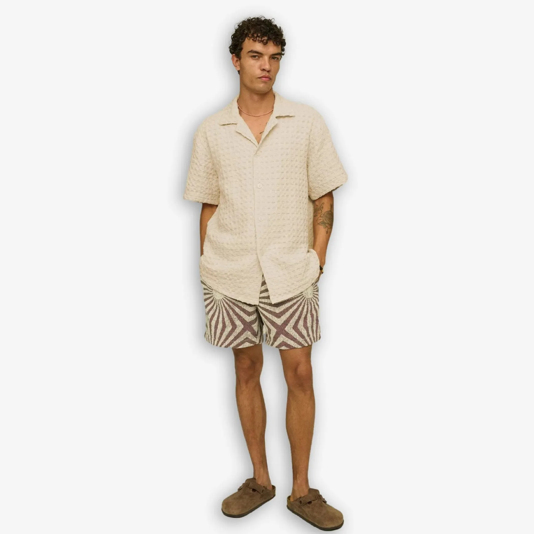 Cuba Waffle Shirt Ecru