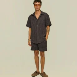 Cuba Waffle Shirt Nearly Black