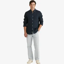Douglas Linen Shirt Navy