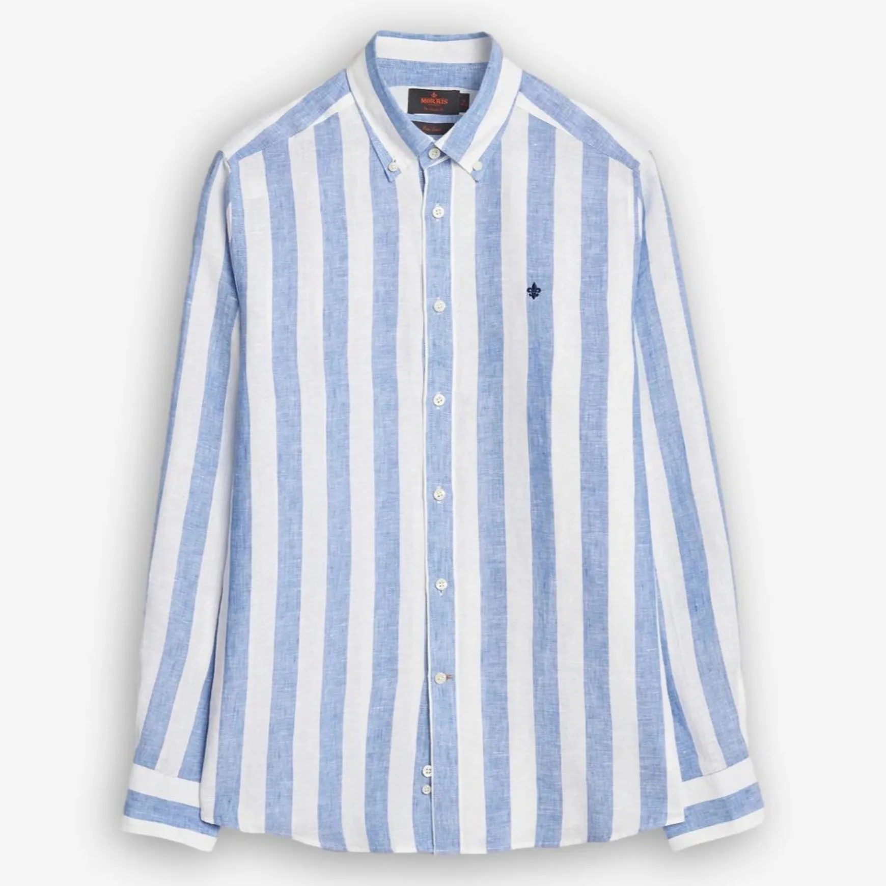 Douglas Striped Linen Shirt Blue