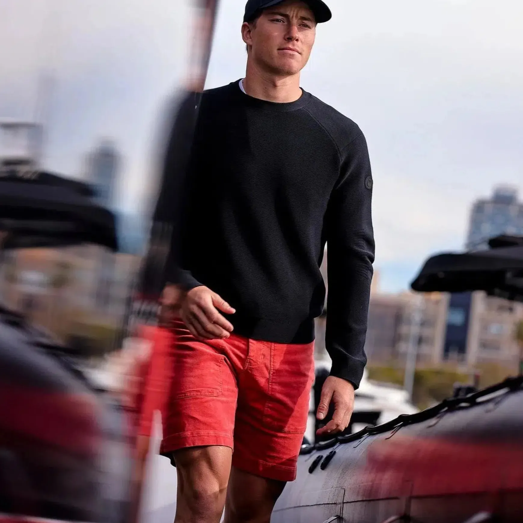 Grinder Corduroy Shorts Red