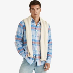 Happy Linen Check Shirt Blue
