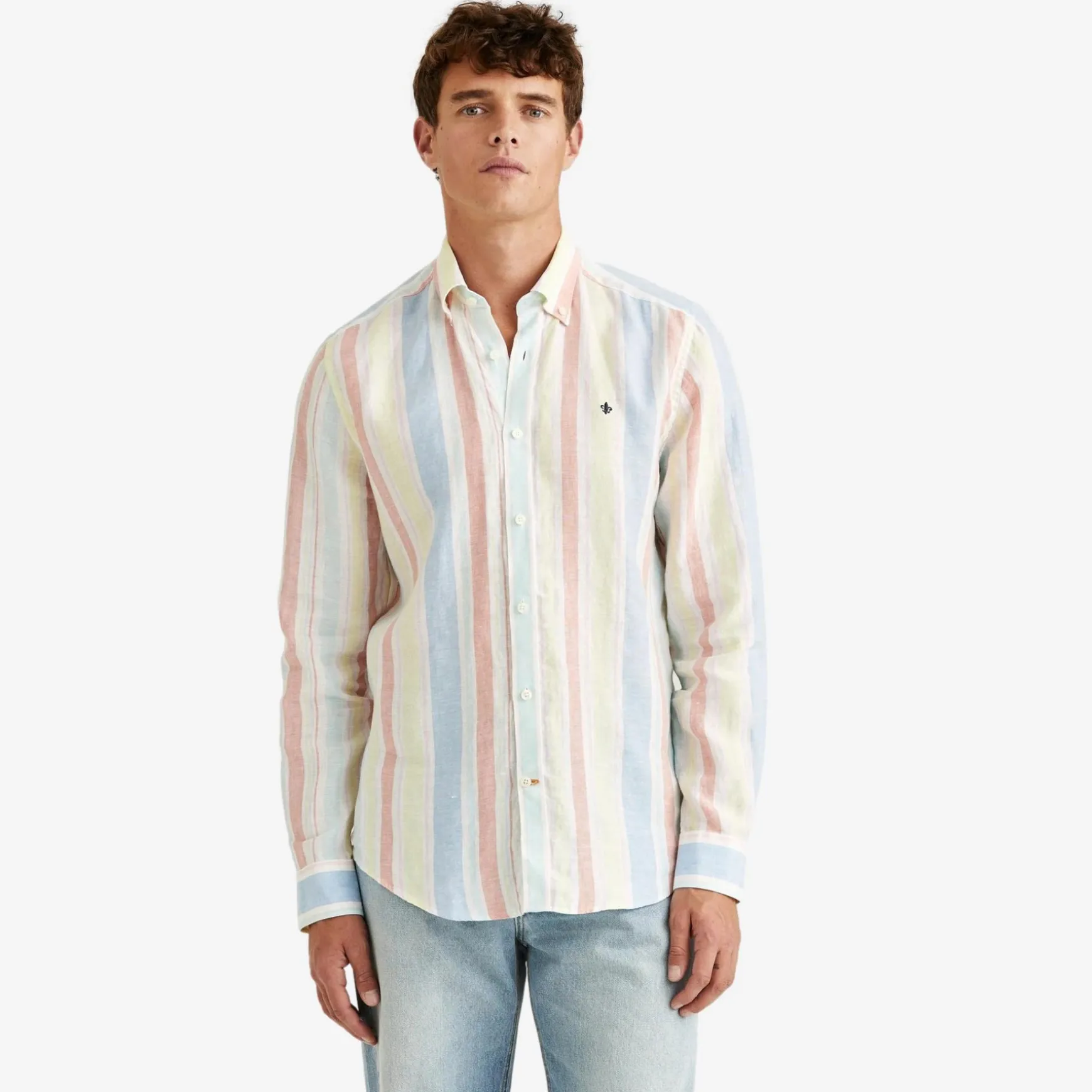Happy Linen Stripe Shirt Yellow