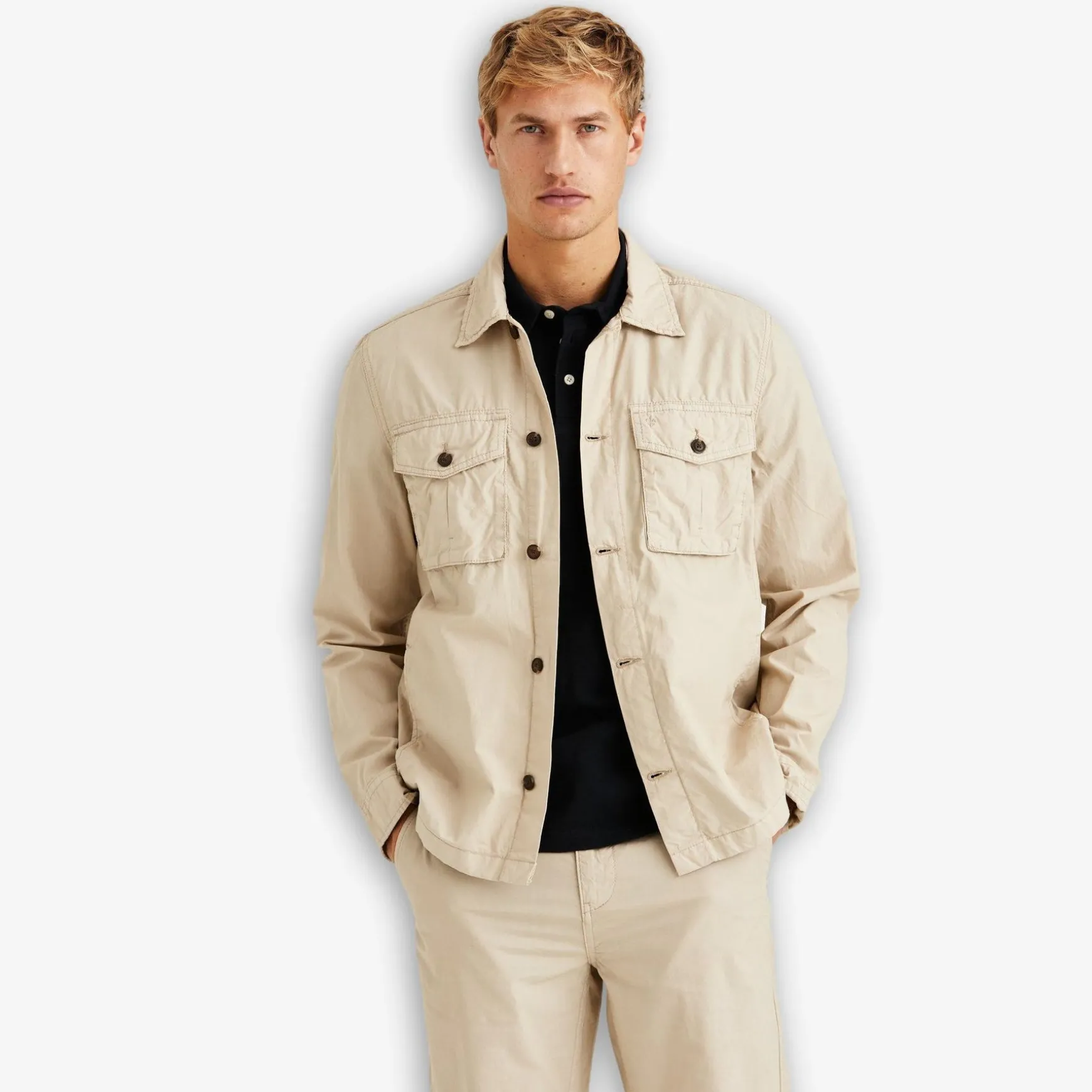 Harrison Cotton Shirt Jacket Khaki