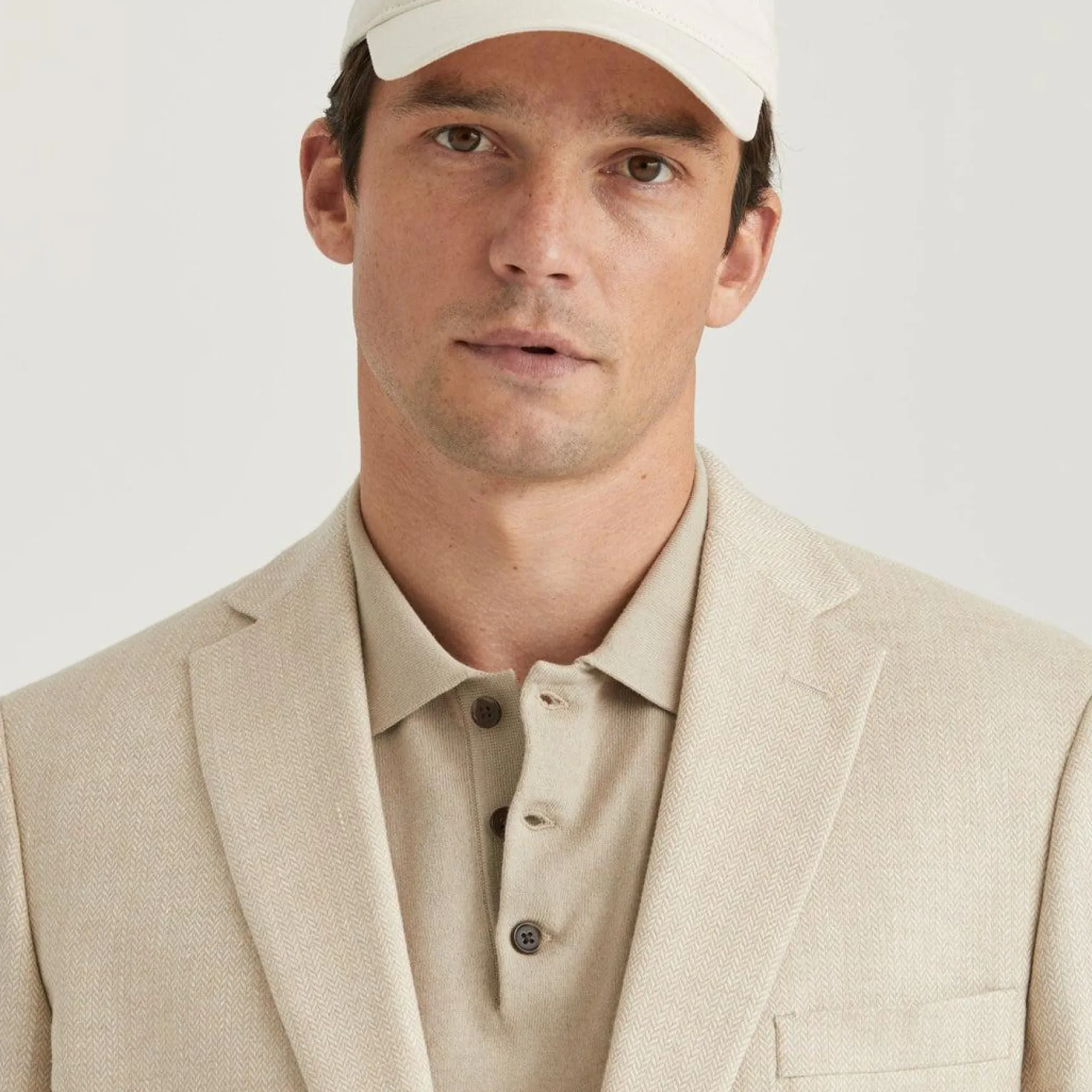 Hayes Herringbone Blazer Khaki