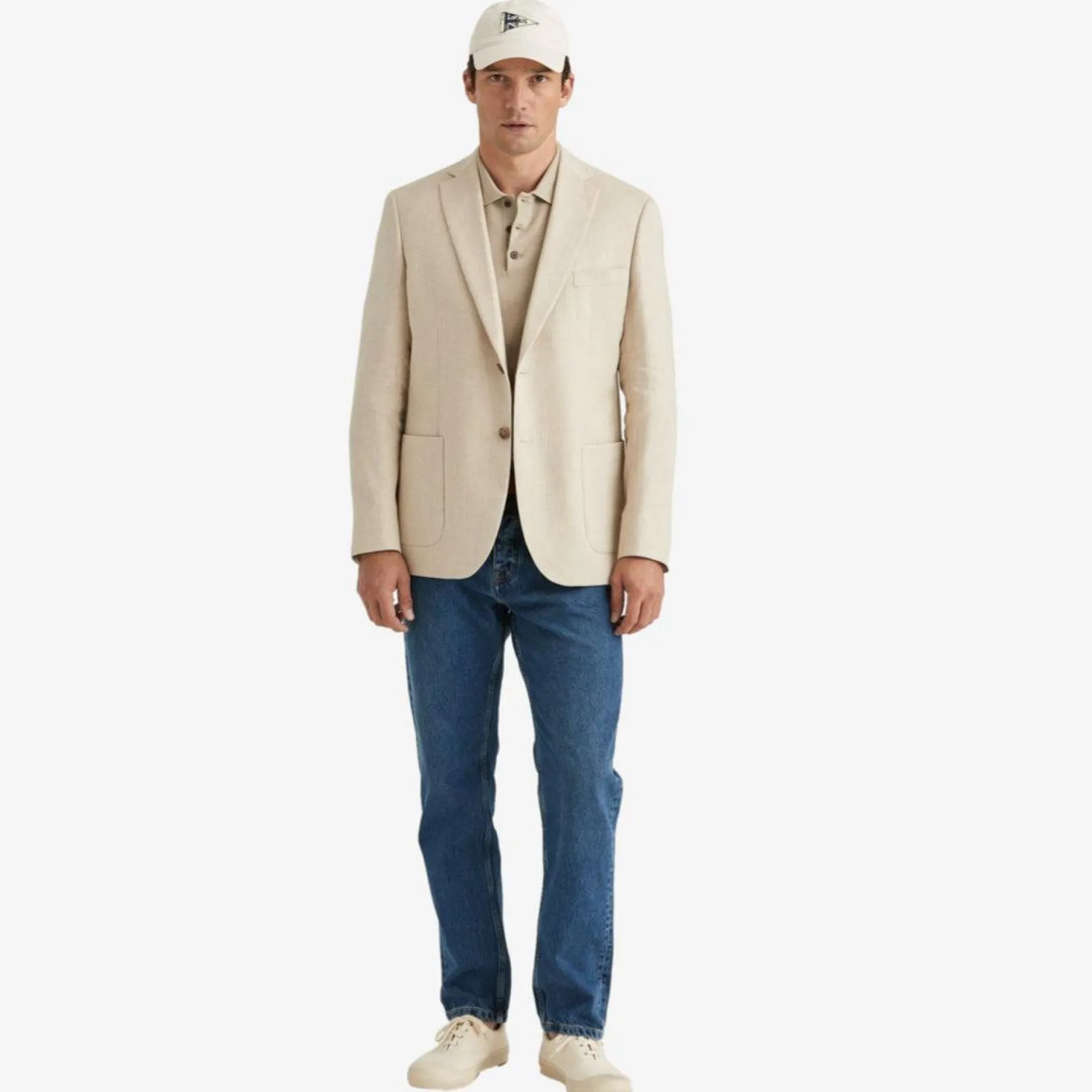 Hayes Herringbone Blazer Khaki