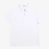 Jersey Zip Polo Short Sleeve White