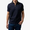 Jersey Zip Polo Short Sleeve Navy
