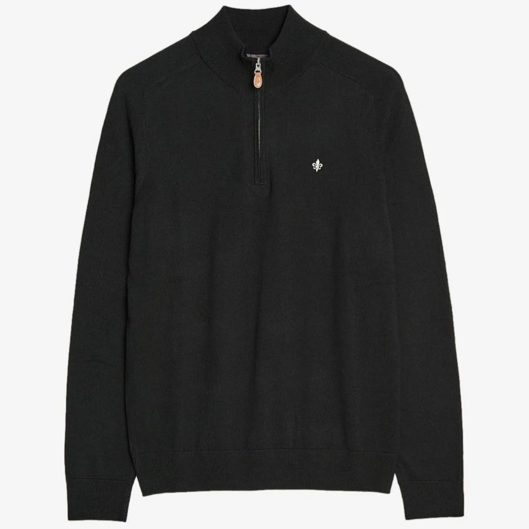 John Merino Half Zip Black