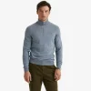John Merino Half Zip Blue