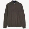 John Merino Half Zip Dark Brown