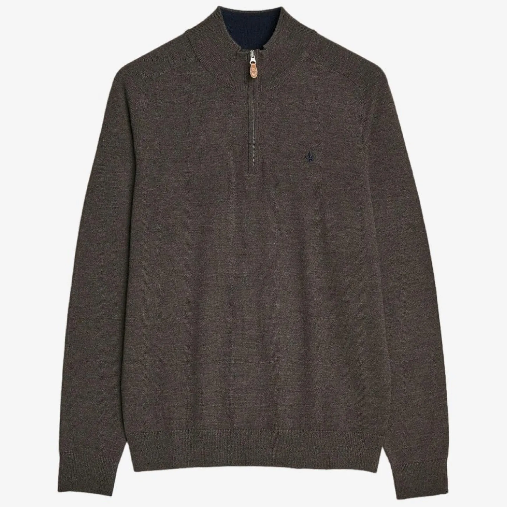 John Merino Half Zip Dark Brown