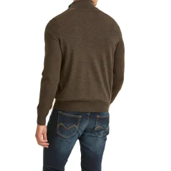 John Merino Half Zip Dark Brown
