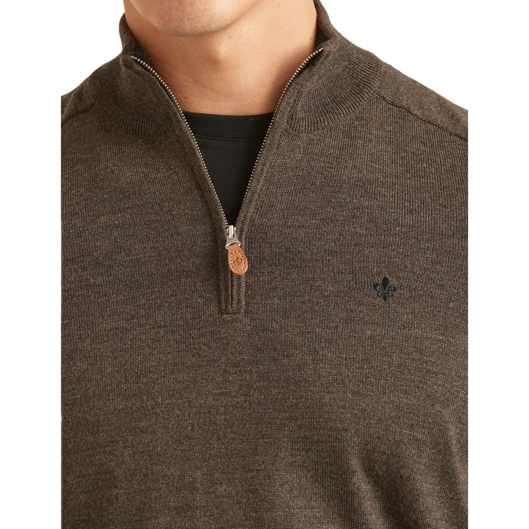 John Merino Half Zip Dark Brown