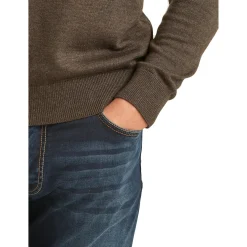 John Merino Half Zip Dark Brown