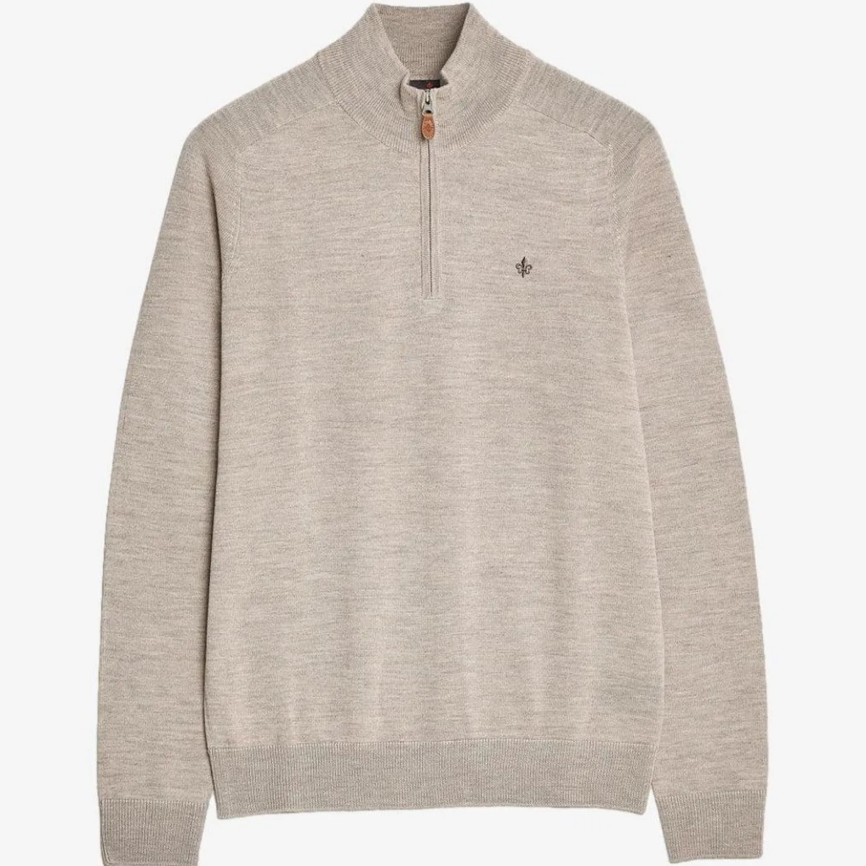 John Merino Half Zip Khaki