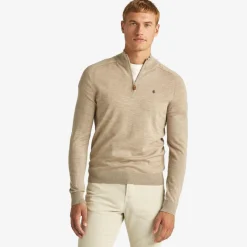 John Merino Half Zip Khaki