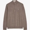 John Merino Half Zip Light Brown
