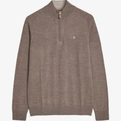 John Merino Half Zip Light Brown