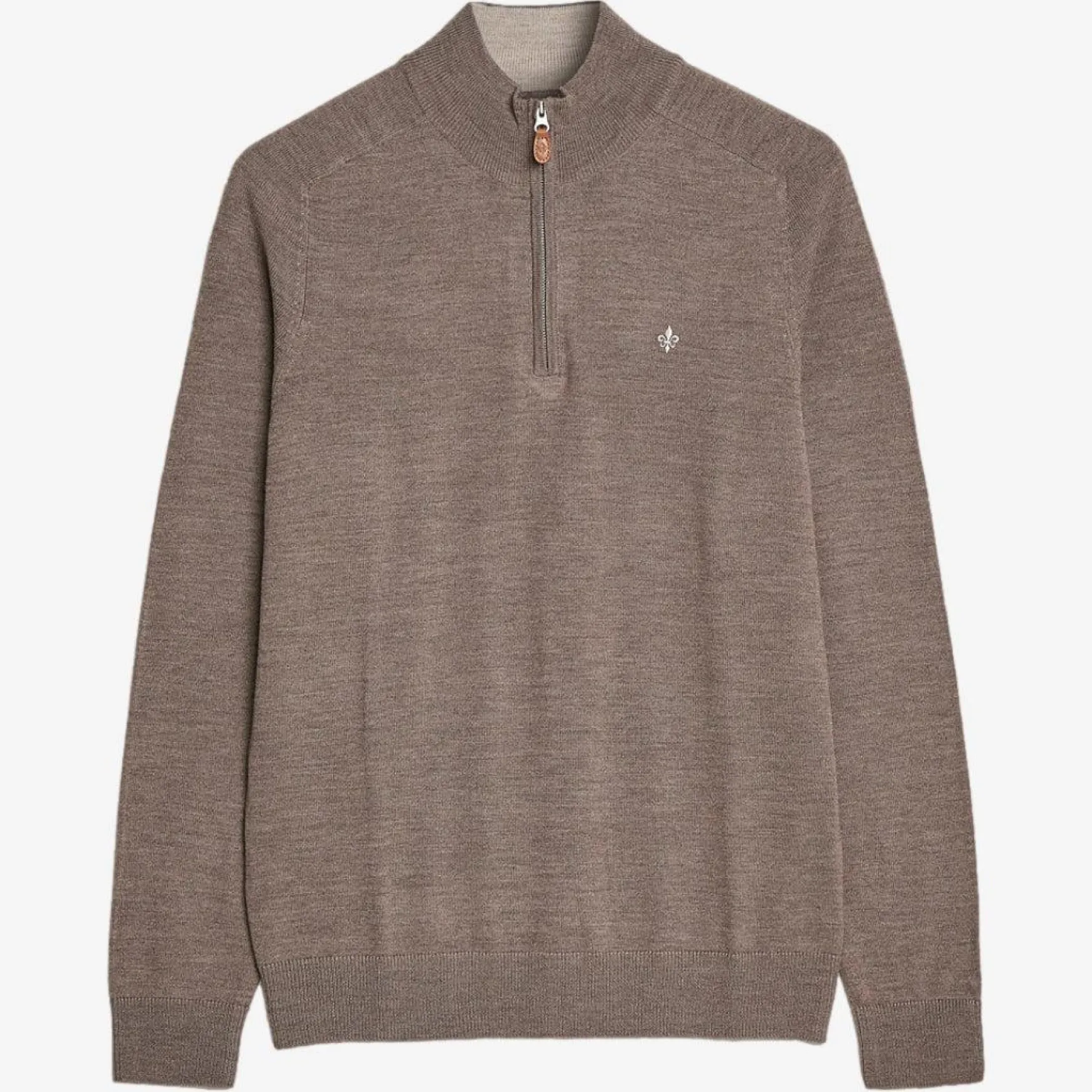 John Merino Half Zip Light Brown