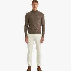 John Merino Half Zip Light Brown