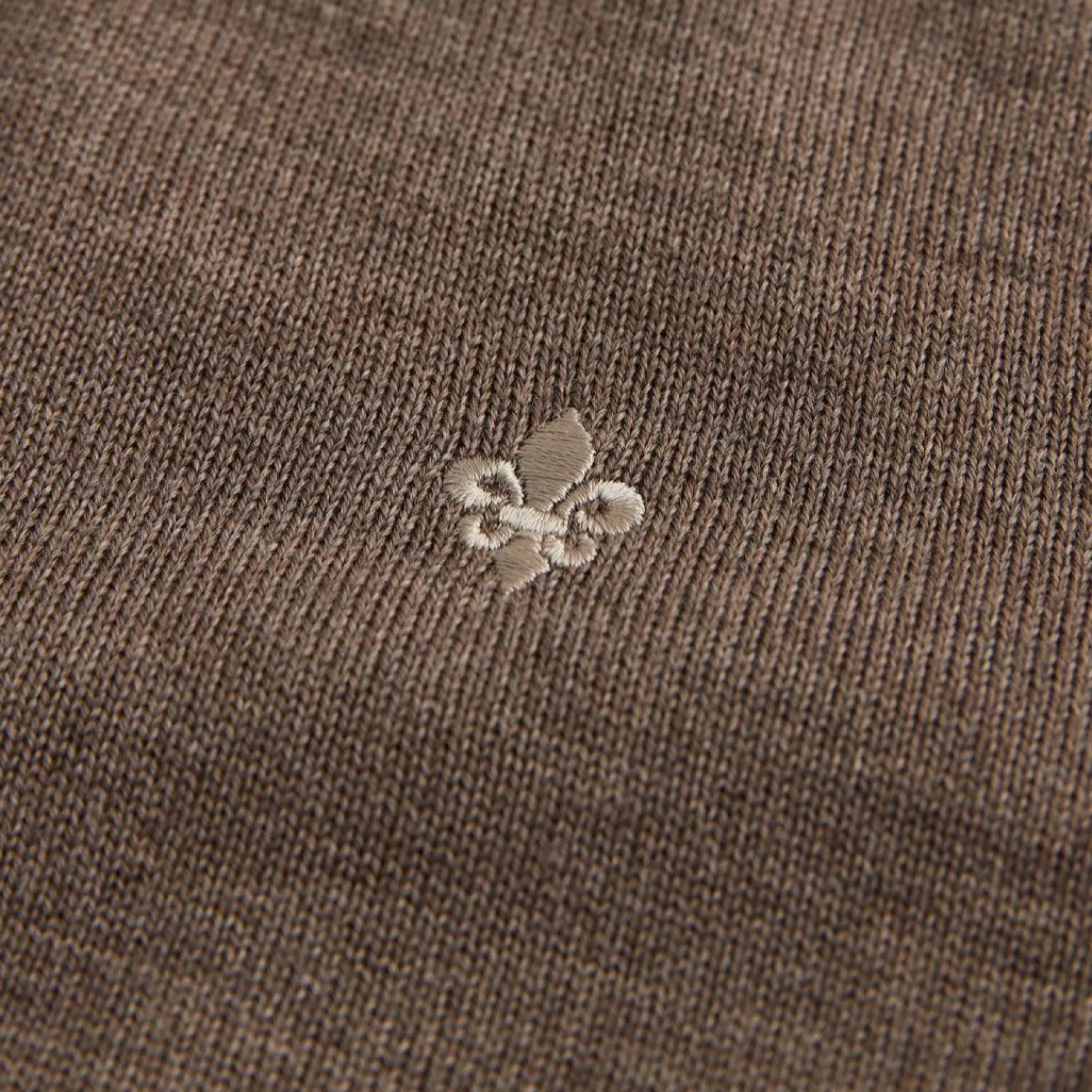 John Merino Half Zip Light Brown