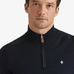 John Merino Half Zip Navy