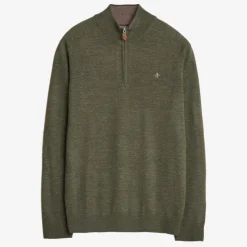 John Merino Half Zip Olive