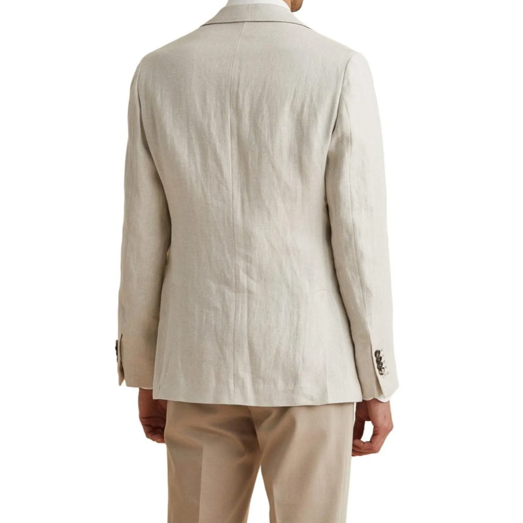 Keith Herringbone Linen Blazer Khaki