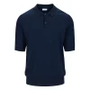 Knitted Short Sleeve Polo Dark Navy