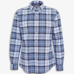 Lewis Tailored Checked Cotton Shirt Blue