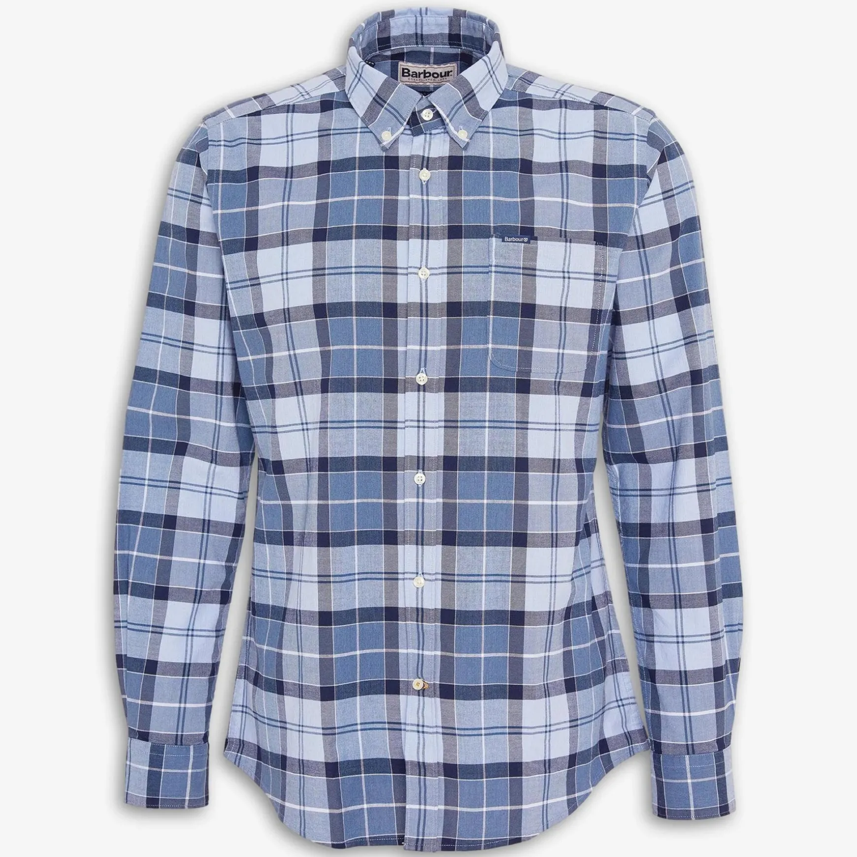 Lewis Tailored Checked Cotton Shirt Blue