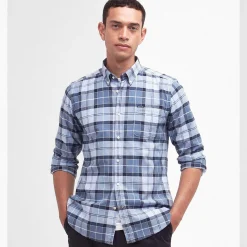 Lewis Tailored Checked Cotton Shirt Blue