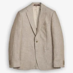 Linen Herringbone Jacket Khaki