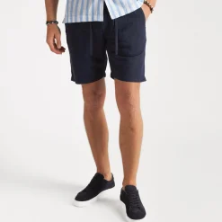 Linen Shorts Navy